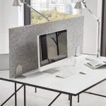 Pantalla de escritorio Divi Smart, fonoabsorbente, con clase de absorción de ruido C, para mesa de escritorio en oficina