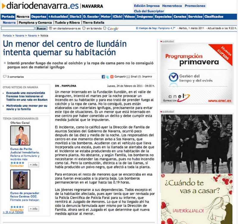 noticia diario de navarra - La lencería ignífuga Ropimex evita una tragedia en Navarra